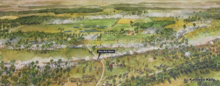 Artist's impression of the battlefield. This gives some idea of how long the lines were.