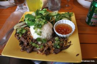 Grilled beef with rice